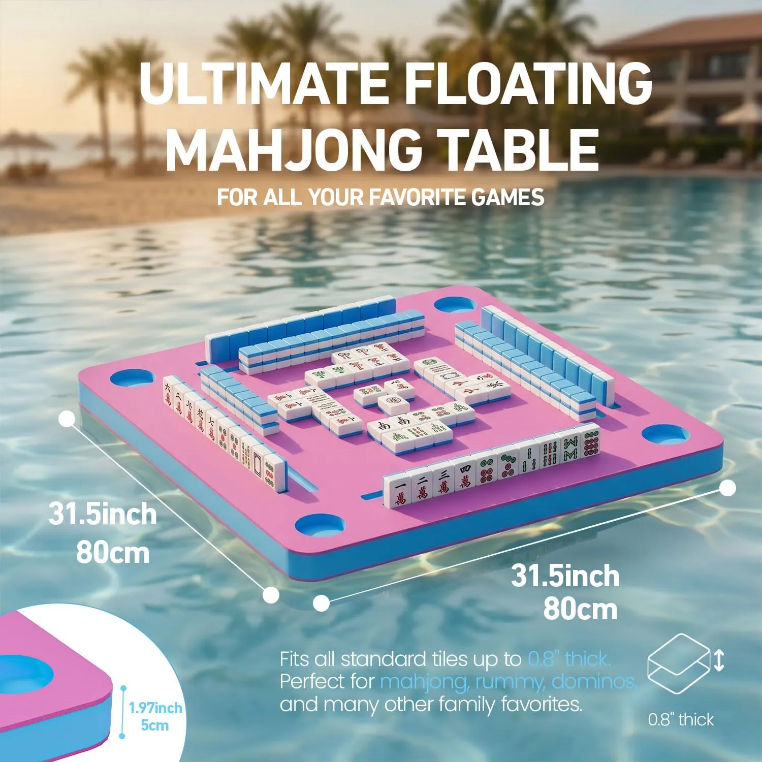 Floating Mahjong Table for Pool