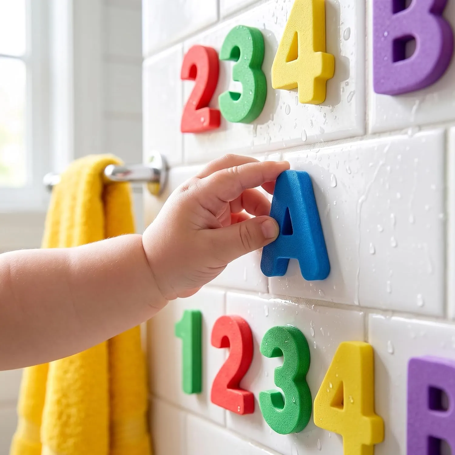36 Pcs Foam Bath Letters & Numbers, Floating ABC Tub Toys for Toddlers