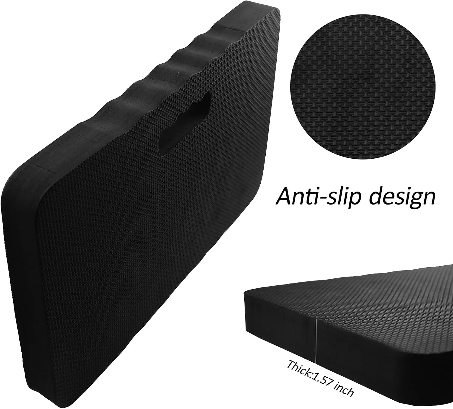 2Pcs EVA Thick Garden Kneeling Pad 18×11 Inch Black