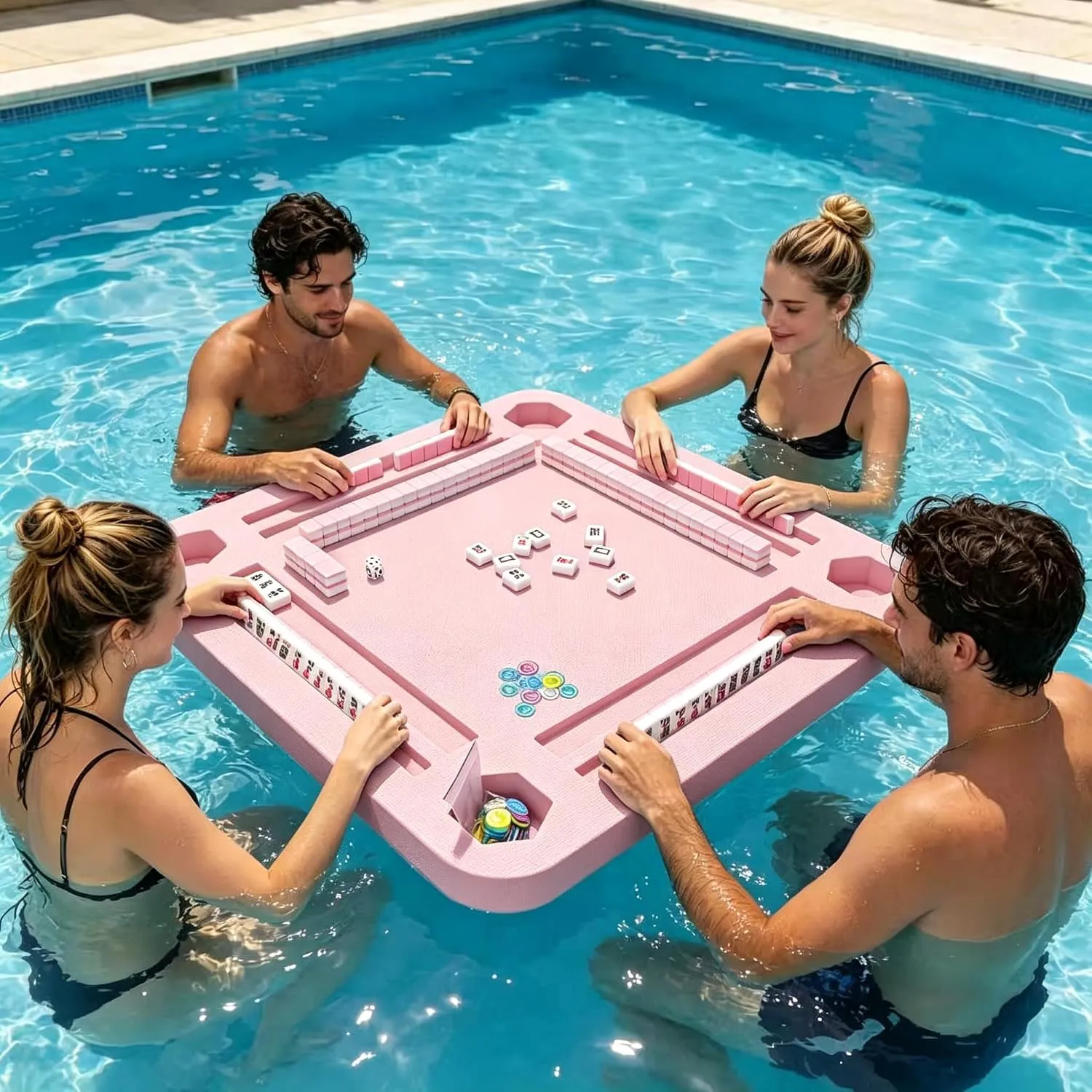 Floating Mahjong Table for Pool Floating Mahjong Table for Pool